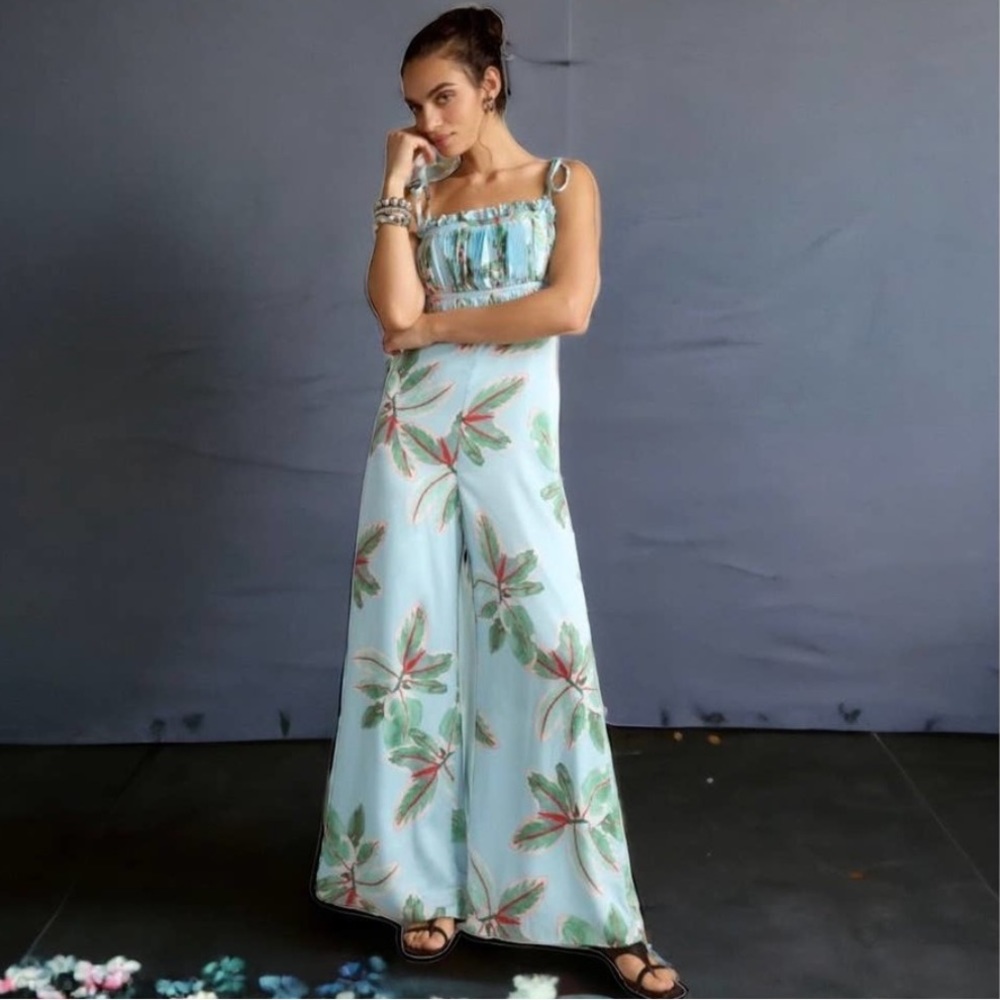 Anthropologie Hutch Ruched Floral Jumpsuit Size 6 New